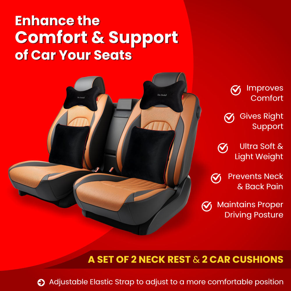 Dr. Ortho Car Cushion & Neck Rest Combo