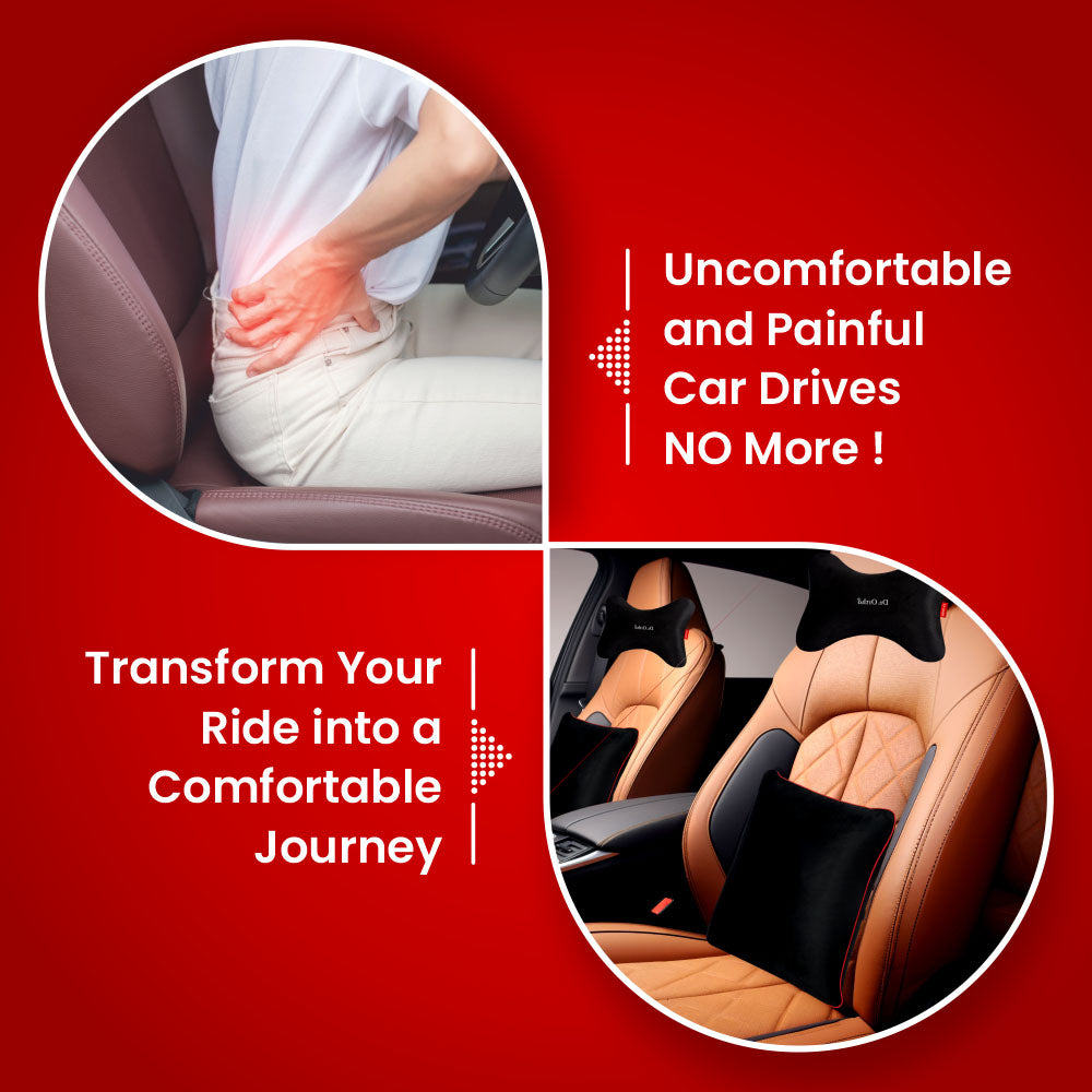 Dr. Ortho Car Cushion & Neck Rest Combo