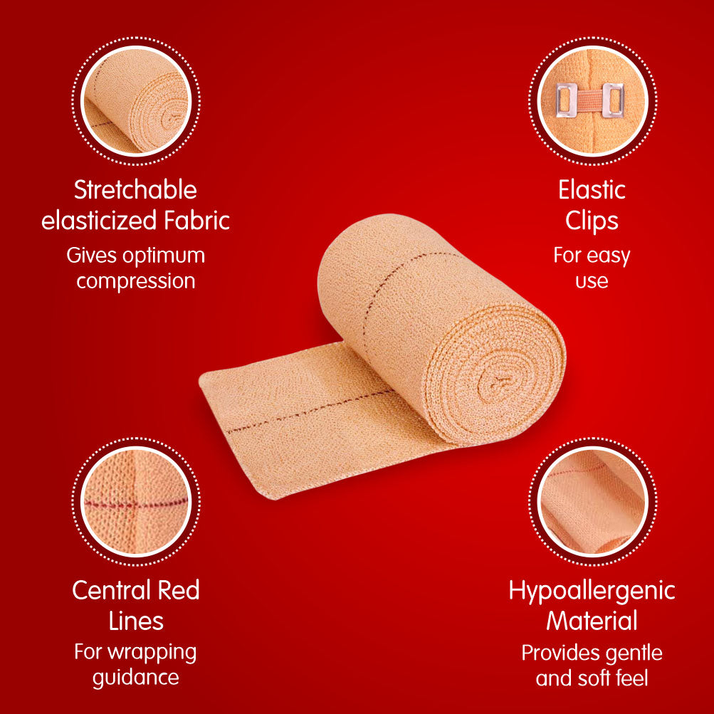 Dr. Ortho Elastic Crepe Bandage - 10cm x 4mt