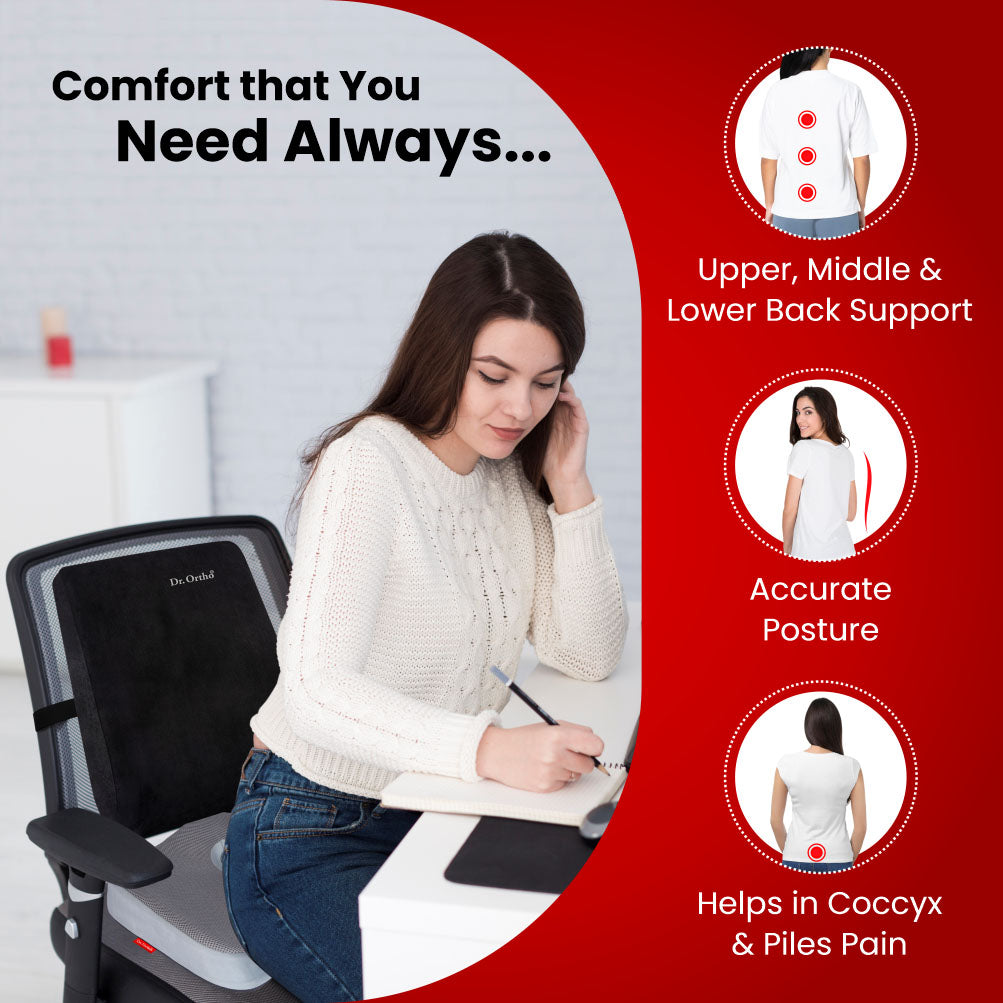 Dr. Ortho Premium Back Rest and Coccyx Cushion Combo