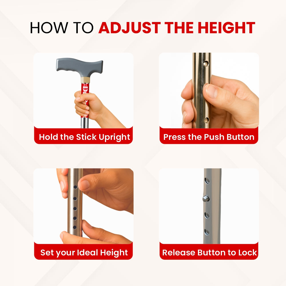 Dr. Ortho Quadripod Adjustable Walking Stick