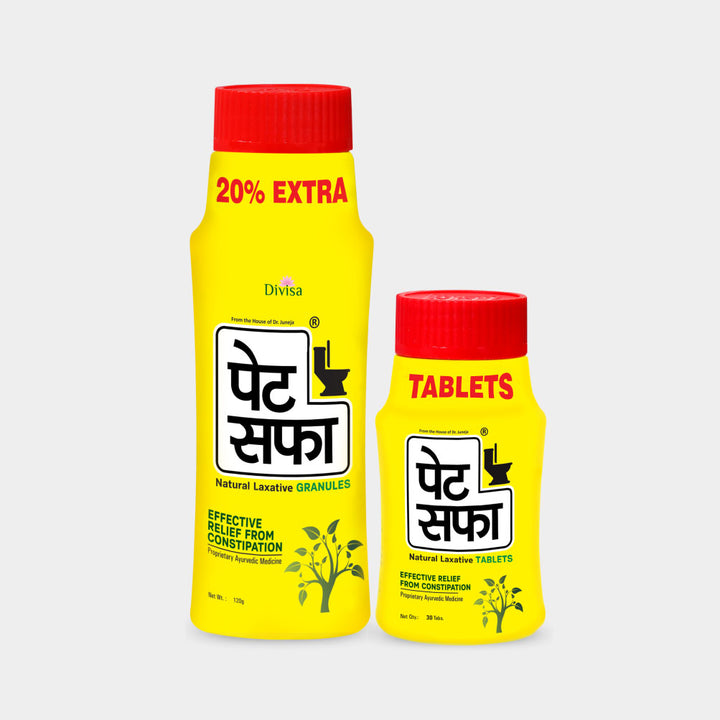 Divisa Herbal Combo of Pet Saffa Granules 120gm and Pet Saffa Tablet Bottle of 2 QTY